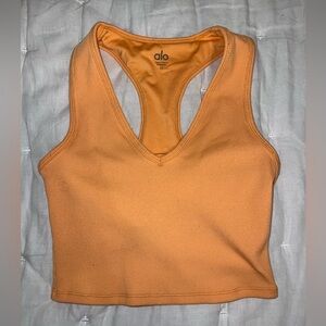 Alo Orange Ribbed Tank Top